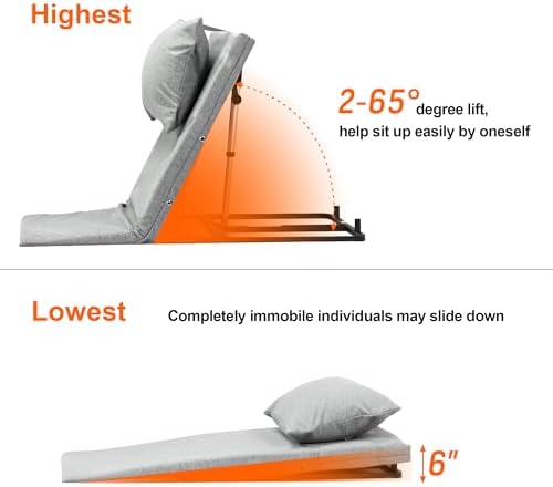 Adjustable Power Lifting Bed Backrest for Elderly Patient Injured,Sit-up Back Rest Chair for Neck Lumbar Back Support
