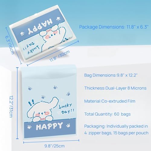 60PCS Space-Saving Hanging Car Trash Bags, Easy Stick-On Disposable Leakproof Garbage Bag & Vomit Bags for Auto, Camping, Travel, Office and Home Use