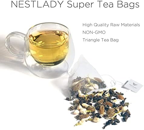 NESTLADY Grape Oolong Loose Leaf Tea - Refreshing Fruit Tea, 20 Bags (80g, 4g/bag)