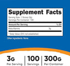 Nutricost Beta Alanine Powder 300 Grams (10.7oz) - 3 Grams Per Serving