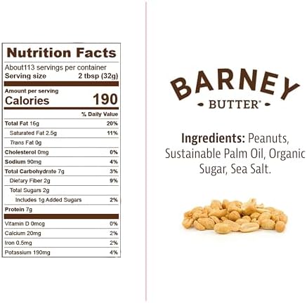 Barney Butter Peanut Butter, Smooth, 1 Gallon, Natural, No Stir, Non-GMO, Gluten Free, Keto, Vegan