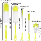 5 Pack Bottle Brush, 16" Long Handle Bottle Cleaning Brush,Straw Brush,Flexible Water Bottle Cleaner for Washing Narrow Neck Beer Baby Bottle,Wine Decanter,Sports Bottle,Glasswares