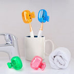 Hxezoc 4 Pack Travel Toothbrush Head Covers Toothbrush Protector Cap Brush Pod Case Protective Portable Plastic Clip for Household Travel, Bathroom, School, Camping, Business