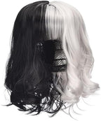 HMPRT Halloween Costume Women 2025- Dalmatian Shawl, Red Gloves, Necklace and Wig Cap Accessories for Adult (Short Wig)