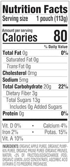 Happy Baby Digestive Support Blends, Organic Stage 2 Baby Food with Prebiotic Fiber, Apple, Pumpkin & Prune, 4 Ounce Pouch (Pack of 16)
