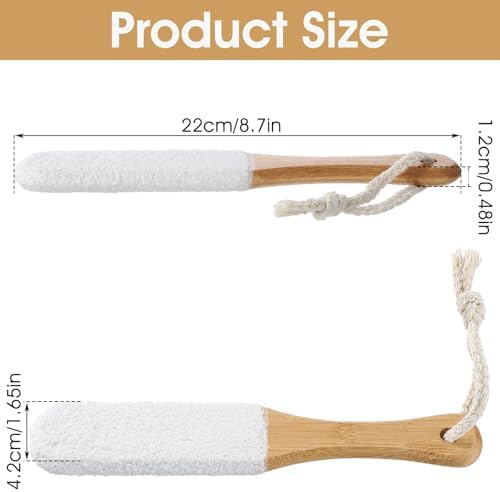 Foot Pumice Stone for Feet Callus Remover, Double Sided Foot Scrubber with Handle, Pedicure Foot File for Dead Skin, Heel Scraper Pumice Stone in Shower Corn Hard Skin Cracked Feet Care Tools