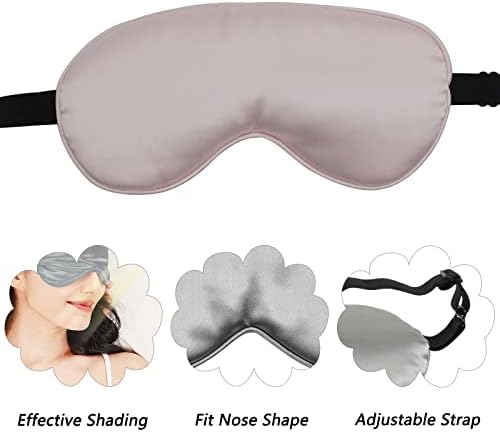 LERSVICVIL 4 Pack Eye Mask for Sleeping Silky Soft Satin Blindfold Adjustable Strap Night Eye Cover for Women Men