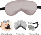 LERSVICVIL 4 Pack Eye Mask for Sleeping Silky Soft Satin Blindfold Adjustable Strap Night Eye Cover for Women Men