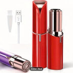 Facial Hair Removal for Women, Electric Rechargeable Facial Hair Remover for Face, Lip, Chin with 1 x Replacement Head and Cleaning Brush, Red