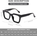 AQWANO Stylish Blue Light Reading Glasses Women, Fashion Oversized Square Designer Readers Computer Eyeglasses