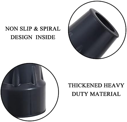 Cane Tip 1 Inch Heavy Duty Walking Rubber Cane Tips Replacement, Black, 1 Pair