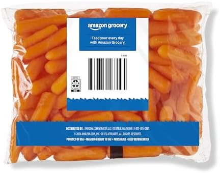 Amazon Grocery, Cut & Peeled Baby Carrots, 16 Oz