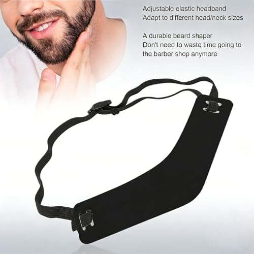 BRRNOO Chin Beard Trimmer Guide, Adjustable Headband Beard Trimming Tool, Flexible Neckline Guide for Precise Shaping, with Elastic Headband for Secure Fit