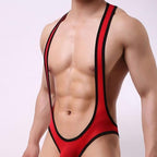 Men Sexy One Piece Jockstrap Leotard Wrestling Singlet Thong Underwear Mesh Jumpsuit Stretch Breathable Bodysuit