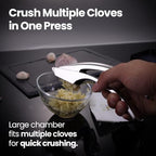 No Peeling Required Garlic Press Stainless Steel with Detachable Handle for Fine Mincing-Premium Garlic Mincer Tool, Rust-Proof, Easy to Clean, Dishwasher Safe Garlic Crusher with Lifetime Replacement