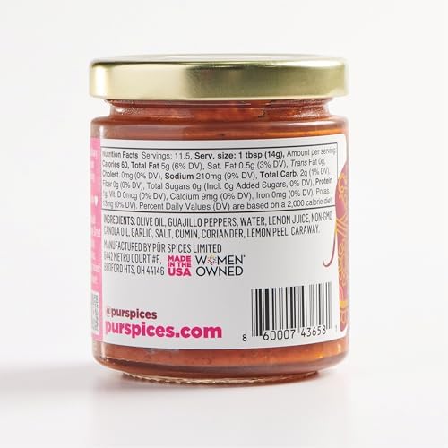 PUR Spices Medium Harissa Paste I Hot Sauce for Cooking and Dipping I Spicy Chili Pepper and Garlic Paste | Middle Eastern Inspired | Plant Based, Gluten Free, No Sugar Added, Preservative and Additive Free I 6oz Jar