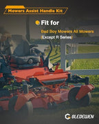 Mowers Assist Handle Kit, Compatible with Bad Boy Mowers All Mowers (Except R Series), Grab Mount Assistant Handles, Lawnmower Asst. Bar, Replace#088-3500-00, One-Piece Handle Portion (No Assembly)