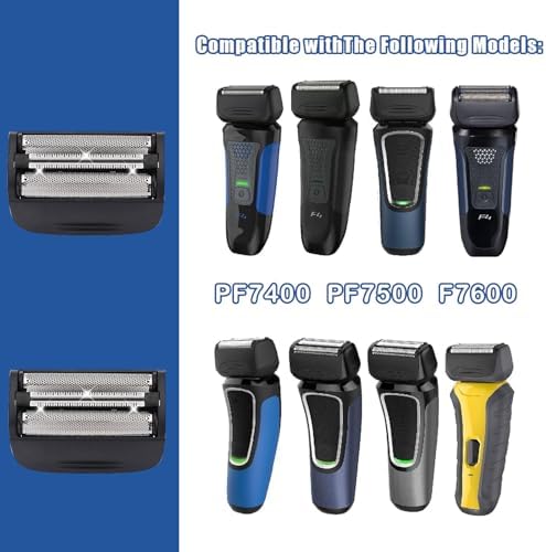 2PCS Shaver Replacement Blades Compatible with Remington Shaver Foil SPF-PF Head and Cutter Assembly for Remington PF7580,PF7400,PF7500,and PF7600 Foil Shavers,Black