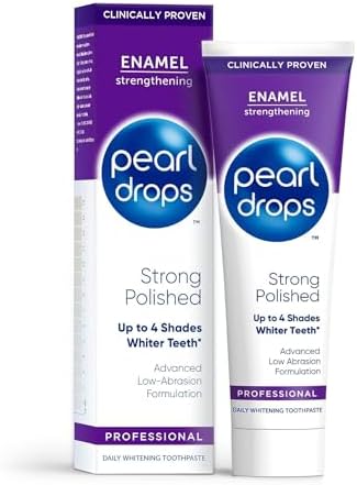 Pearl Drops Strong White Toothpaste, Polished Mint Flavour, Clinically Proven Whitening, Low Abrasion, Daily Use Formula, 75ml