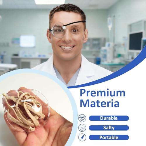 AMZVIO 2Pcs Eye Shield after Cataract Surgery,Clear Eye Protector with Adjustable Strap,Medical Eye Patch for Adults and Kids, Plastic Hard Protection Cover for Sleeping (Beige)