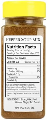 Pepper Soup Seasoning (9.6oz) - African-Inspired Seasoning Blend -All-Natural - Ideal for Soups and Stews.