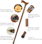 Wooden Walking Cane, 36 Inch Natural Solid Wood Cane for Men and Women, Handcrafted Walking Stick for Seniors, Ergonomic Grip for Balance and Stability