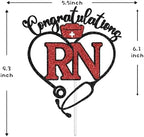 Congratulations RN Cake Topper, Congrats Nurse/Future Registered Nurse, Class of 2025 Nursing School Survivor Graduation Party Decoration Supplies