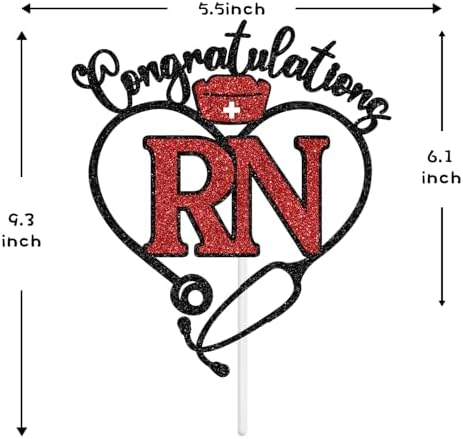 Congratulations RN Cake Topper, Congrats Nurse/Future Registered Nurse, Class of 2025 Nursing School Survivor Graduation Party Decoration Supplies