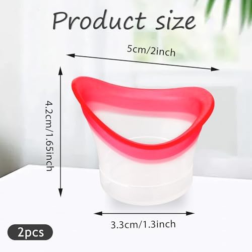 2pcs Eye Wash Cup Eye Wash Cleaner Kit Silicone Eyes Cleaning Cup for Rinse Portable Care Tool Transparent with Storage Container for Quick Relief Tired Dust Cleaning Makeup Irritants
