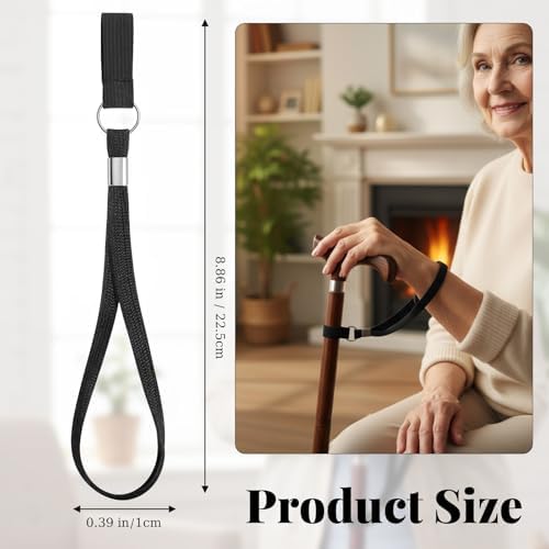 Sibba Walking Stick Wrist Strap, 4 Pcs Cane Wrist Strap Crutch Straps Leash, Walking Stick Accessories for Seniors Rehab and Mobility Aid, Suitable for Home Outdoors Travel Climbing