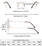 Eyekepper Frameless Reading Glasses Women - Round Rimless Readers Men Gold +2.25