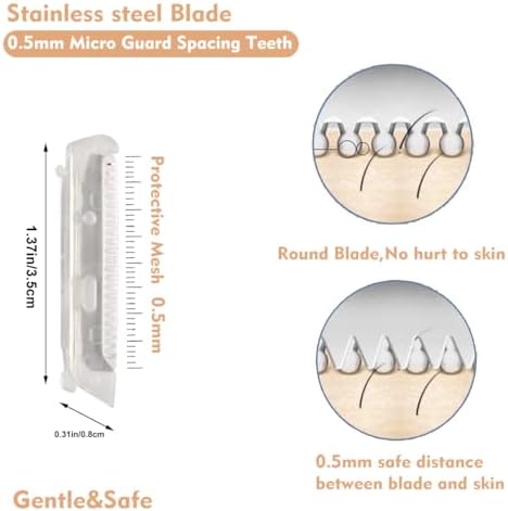 6 Pack Replacement Heads for Finishing Touch Flawless Dermaplane Glo Facial Exfoliation Tool, Replacement Blades for Flawless Dermaplane Razor- Include Replace Tray + Clean Brush
