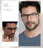 Missfive 2-Pack Light Multifocus Progressive Reading Glasses Men, Blue Light Blocking Multifocal Spring Hinge Trifocal Readers No-Line Stylish Black Eyeglasses(Workspace For Near Range 1.75x)