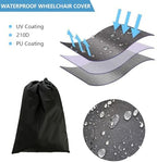 Wheelchair Cover, Electric Wheelchair Cover Waterproof, Mobility Scooter Storage Cover for Travel Power Wheelchair Dust Protective Cover with Storage Bag ((L):40"L x 27.5"W x 47"H)