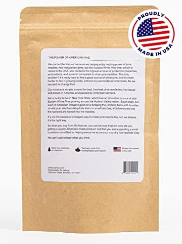 Pine needle tea, wild-foraged in the USA, picked from northern white pines | Protects against infection, strengthens immunity, high in antioxidants, natural suramin (20 Count (Pack of 1))