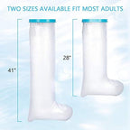 Leg Cast Cover for Shower, Adult Leg Cast and Bandage Protector for Shower, Hot-tub and Bath, Watertight Covers Injured Leg Broken Knee Calf Foot Wound