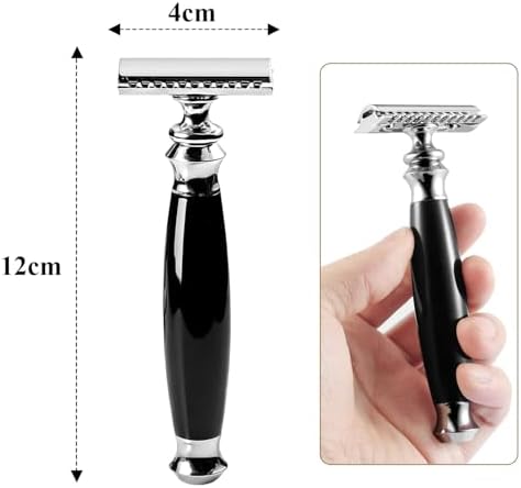 GRUTTI Premium Shaving Kit for Men, 4 in 1 Shaving Set Includes shaving Stand & Soap Bowl &Brush, Double Edge Safety Razor for Men, Safety, Eco-Friendly