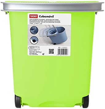Tatay Rectangle Squeezer Bucket with Wheels, Yellow, One Size
