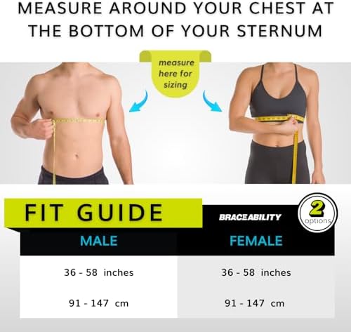 BraceAbility Rib Injury Binder Belt - Universal Brace for Men, Broken, Fractured, or Cracked Ribs, Cage Compression Wrap for Bruised Support, Sternum Injury Recovery (Fits 36”-58”)