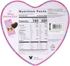 Disney Princess Heart Box, Individually Wrapped Chocolatey Hearts Inside, Valentine's Day Candy Gift, 2.12 Ounces