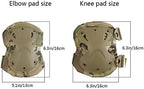 AOUTACC Combat Knee & Elbow Protective Pads Set for Outdoor CS Paintball Game Cycling Safety Skateboarding Gear Skates Knee Protection Guard Pads
