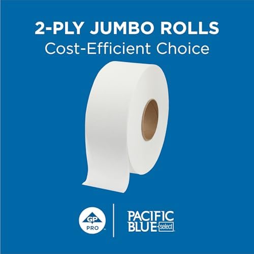 Pacific Blue Select 2-Ply Jumbo Jr. 9" Toilet Paper by GP PRO (Georgia-Pacific), 13728, 1,000 Linear Feet Per Roll, 8 Rolls Per Case