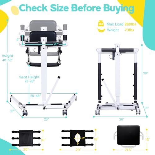 Electric Patient Lift Transfer Chair,Portable Folding Electric Transfer Lift,Adjustable Height Patient Lift for Home,Car & Bathroom,Lift Aid for Seniors & Disabled Adults