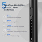 7AM2M Sonic Electric Toothbrush with 8 Brush Heads for Adults and Kids, High Power Rechargeable Toothbrushes, 5 Modes with 2 Minutes Built in Smart Timer, One Charge for 60 Days (Black)