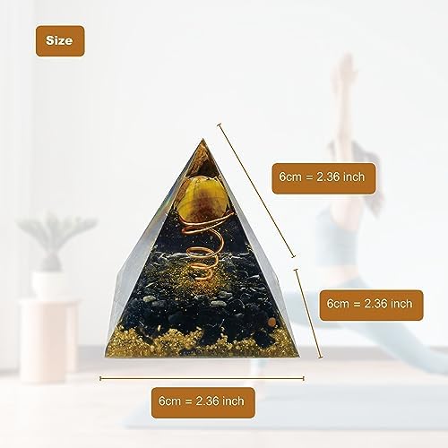 Moonstone Crystal Orgone Pyramid Crystal Energy Tower Nature Strawberry Quartz Reiki Chakra Crushed Stone Flower of Life Crystal Orgonite Pyramid Healing Crystal Gift for Friend