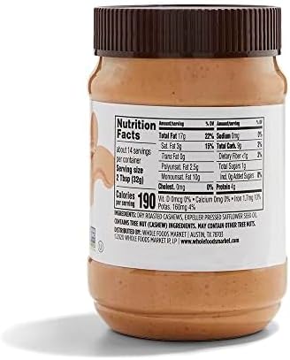 365 by Whole Foods Market, Creamy Cashew Butter, 16 Ounce
