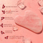 BAIMEI IcyMe Jade Roller & Gua Sha, Face Roller Redness Reducing Skin Care Tools, Self Care for Men Women, Massager for Face, Eyes, Neck, Relieve Fine Lines and Wrinkles - Rose Quartz