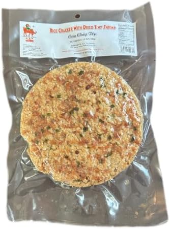 Rice Cracker with Dried Tiny Shrimp – Com Chay Tep, Crispy & Savory Vietnamese Snack, 3.5 oz