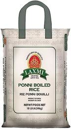 Laxmi All-Natural Ponni Boiled (Like Gold) Rice, 10lb Bag