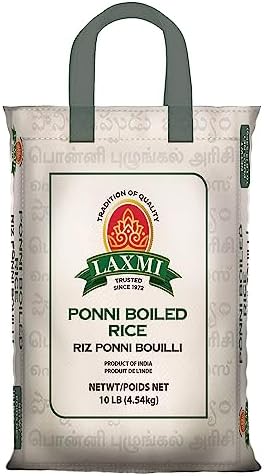 Laxmi All-Natural Ponni Boiled (Like Gold) Rice, 10lb Bag
